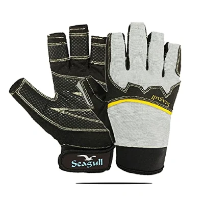 Image of Azure Premium Quality Extreme Grip Sailing Gloves Breathable Riding Cycling Biking Skiing Fishing Running Hiking Indoor Outdoor For Men Women Cut Fingers (Large)