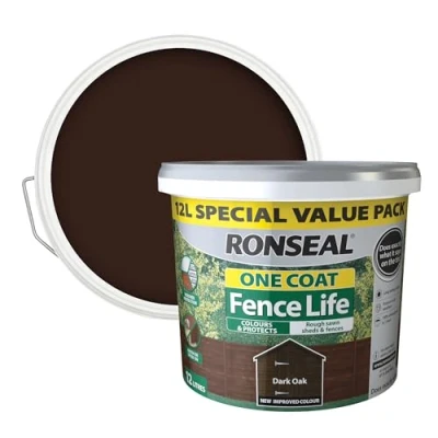 Image of Ronseal One Coat Fence Life Dark Oak 12L