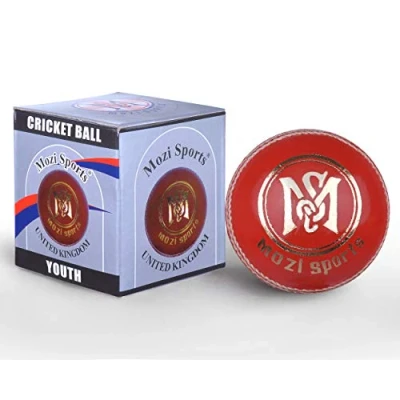 Image of Mozi Sports® Youth Junior Cricket Ball Leather School Club Balls Weight 135gm (Red)