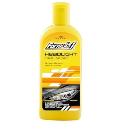 Image of Formula 1 Headlight Restorer Car Detailing Solution 8 Fl oz Restores Cloudy and Yellowed Headlights &amp; Improves Night Driving Visibility One Step Easy Application Glass Cleaner for Vehicles