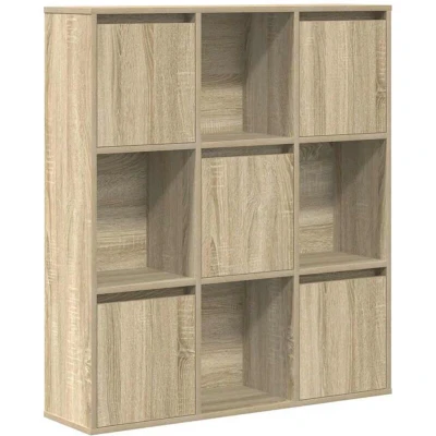Image of vidaXL Sonoma Oak Bookcase 89x24x101.5cm Wood Shelf for Living Room/Office