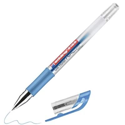 Image of edding 2185 gel roller blue 1 pen 0.7 mm for writing, drawing, colouring mandalas, bullet journals colour