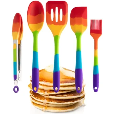 Image of Taylor&#039;s Eye Witness Rainbow Silicone 5 Piece Kitchen Utensil Set