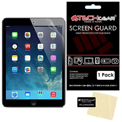 Image of TECHGEAR Screen Protector for iPad Air 2 (iPad 6 / 6th Gen) Ultra Clear Lcd Compatible With Apple Cleaning Cloth &amp; Application Card