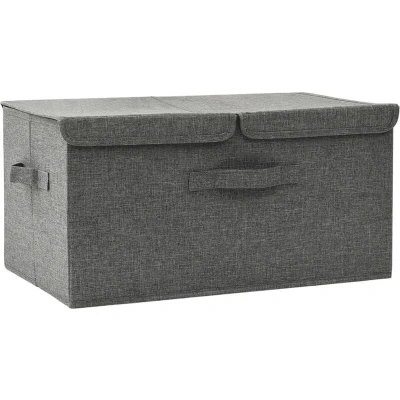 Image of vidaXL Storage Box Fabric 50x30x25 cm Anthracite