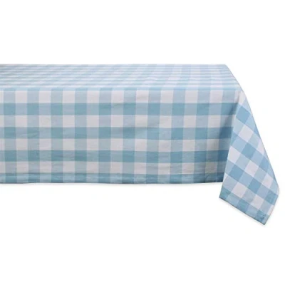 Image of DII Tabletoppers, Cotton, White &amp; Light Blue, Tablecloth, 60x104