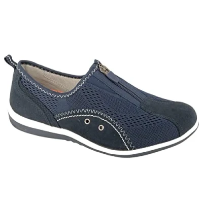 Image of Ladies Gusset Boulevard Slipon Shoes Navy Size 5 UK