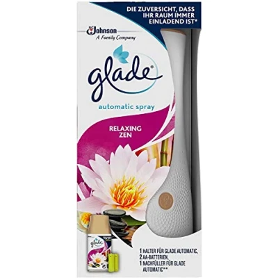 Image of Glade Automatic Spray Holder, Starter Set (Including Refill), Fragrance Spray, Air Freshener, Relaxing Zen, Pack of 1 (1 x 269 ml)