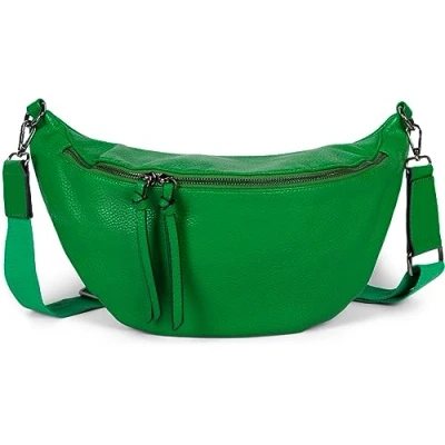 Image of styleBREAKER Women&#039;s Half Moon Crossbody shoulder Bag, detachable adjustable strap, Solid colored handbag 02012386, Colour:Green