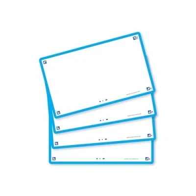 Image of Flash Cards by Oxford, Blank with Turquoise Frame, Pack of 80 Cards, 7.5x12.5cm Size ,400133888