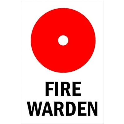 Image of Fire Warden sign 1mm flexible Plastic (300mm x 200mm)