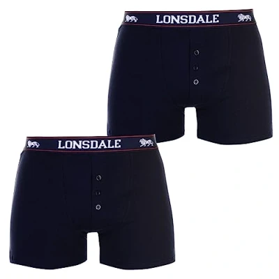 Image of Lonsdale 2 Pack Boxers Mens[Small,Navy]