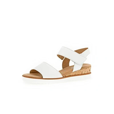 Image of Gabor Women Sandals, Ladies Wedge Sandals,Wedge Heel,Summer Shoe,Comfortable,Flat,White (Weiss),38 EU / 5 UK