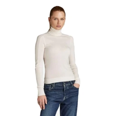 Image of G STAR RAW Women&#039;s Core Slim Turtle Knitted Sweater Knits, Beige (eggnog D23678 B692 G076), L