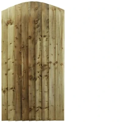 Image of Bespoke Custom Made To Measure Wooden Garden Gate/Feather Edge Arch Top 1.8m [6ft Tall (180cm), upto 900mm wide, No Hinges]