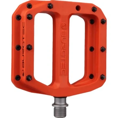 Image of Burgtec MK4 Composite Flat MTB Pedals Orange/ Lightweight Nylon Fibreglass Mountain Biking Bike Trail Off Road Pin Dirt Jump Enduro Cycling Cycle Downhill Sticky Grip Riding Ride Platform Part 9/16