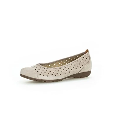 Image of Gabor Women Ballet Flats, Ladies Classic Flats,Flats,Summer Shoe,Classic,Elegant,Beige (Leinen),39 EU / 6 UK