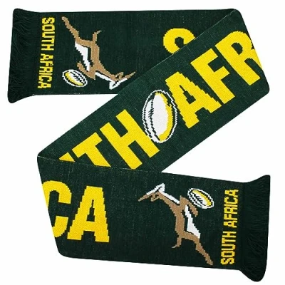 Image of GIFTS 4 ALL South Africa &amp; Springboks Rugby Fans Souvenir Scarf, Champions Match Day Scarf