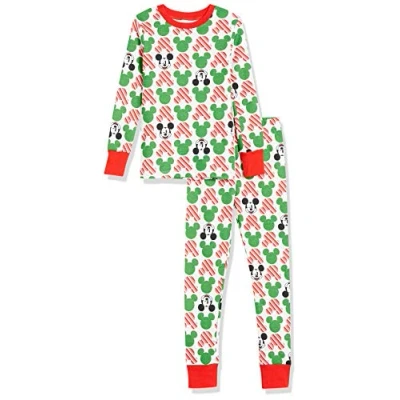 Image of Amazon Essentials Disney Marvel Star Wars Boys&#039; Snug Fit Cotton Pyjama Sleepwear Sets, Mickey Holiday Baby and Kids, 8 Years
