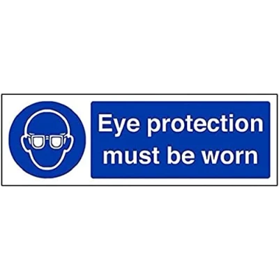 Image of V Safety Mandatory PPE Eye Protection Must Be Worn 300 X 100mm