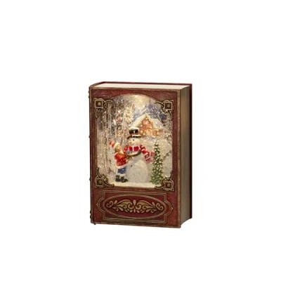 Image of Konstsmide Christmas Decorations LED Snow Globe Lantern Snowmen/Indoor, 5 Hour Timer/Battery Operated: 3xAA 1.5V (excl.)/Christmas 1 Warm White Diodes, One Size, 4273 550,Red