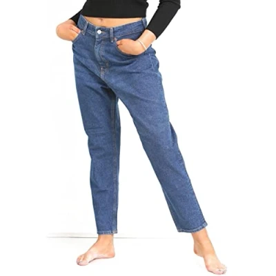 Image of BRAND KRUZE EX H&amp;M Womens Jeans High Waist Mom Trousers Ladies Casual Denim Pants UK 12 LEG 27