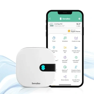 Image of Sensibo Air Smart Conditioner Controller. Apple HomeKit Certified. 60 Seconds Installation. Maintains Comfort and Energy Saving Features. Compatible with Google, Alexa, &amp; Siri