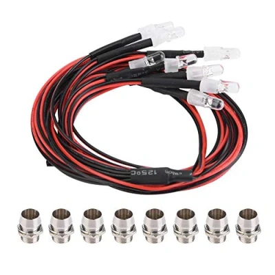 Image of RC Car LED Lights, 8 Pcs 5mm Lights Headlights and Taillights for Model Drift Accessory