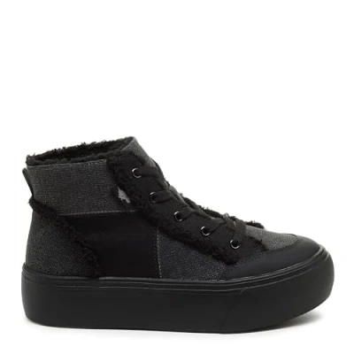Image of Flair Black Patchwork Platform Trainers