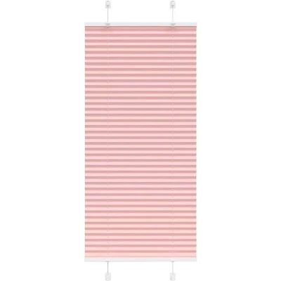 Image of vidaXL Pleated Blind Pink 65x150 cm Fabric Width 64.4 Polyester