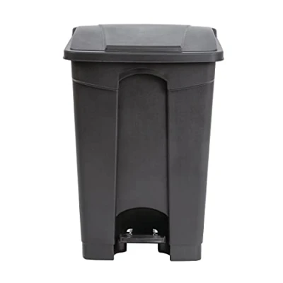 Image of Jantex Kitchen Pedal Bin 45 Litre, Black, Material: Polypropylene, Size: 60(H)x40.5(W)x39.5(D)cm, Tight Fitting Lid Contains Odours, Hands Free with Lift, CW722