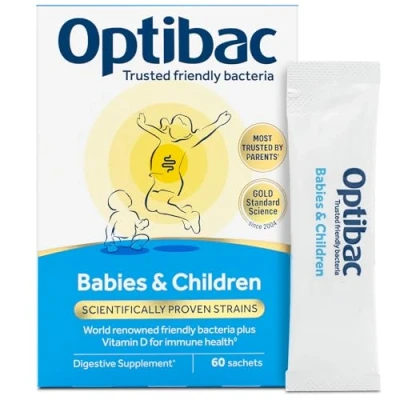 Image of Optibac Probiotics Babies &amp; Children Probiotic for Immune System Support with Vitamin D Booster 3 Billion Bacterial Cultures 60 Sachets