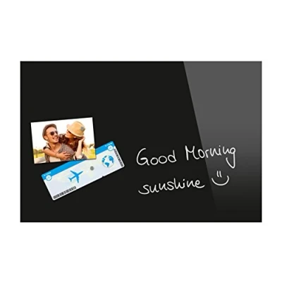 Image of Be!Board B1201 Magnetic Glass Board / PinBoard WhiteBoard Dry Wipe Board, 60 x 40 cm, Black