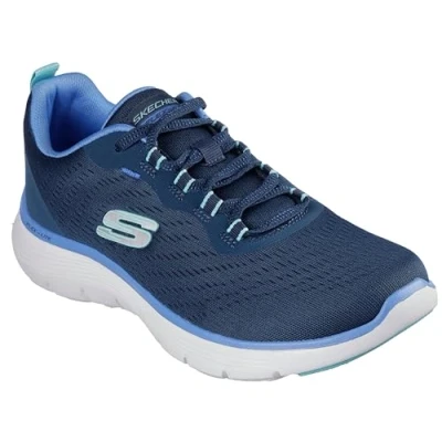 Image of Skechers Wide Fit FLEX Appeal Trainers, Women&#039;s, Size: 4, Navy/blue Textile
