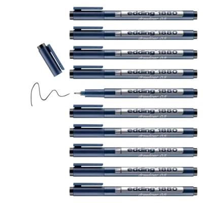 Image of Edding E 1880 0.5 DrawLiner Black (Pack of 10)