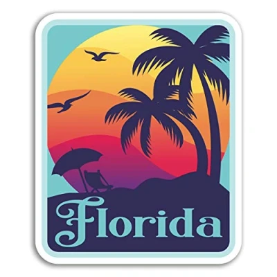 Image of 2 x 10cm Florida Vinyl Stickers America Travel Sticker Laptop Luggage #18189 (10cm Tall)