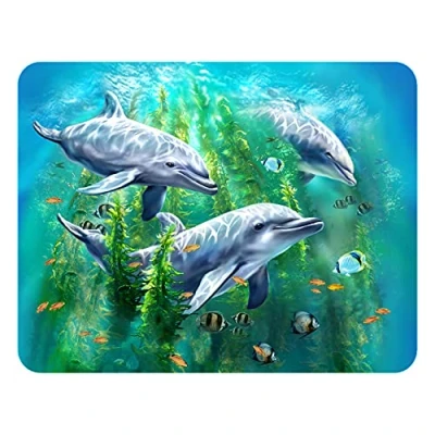Image of 3D LiveLife Magnet Dolphin Kelp Bed from Deluxebase. Lenticular Ocean Fridge Magnet. Magnetic decor for kids and adults with artwork licensed renowned artist, Tami Alba