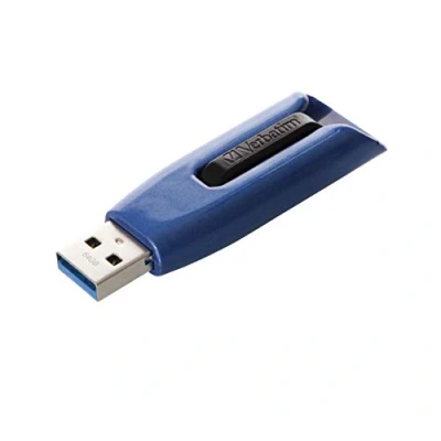 Image of VERBATIM Store &#039;n&#039; Go V3 MAX USB Stick 3.2 Gen 1 64GB memorystick with sliding mechanism SuperSpeed interface external storage for laptop notebook and co blue/black