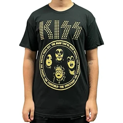 Image of Kiss Band Circle Official Unisex T Shirt Various Sizes Black