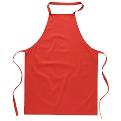 Image of eBuyGB Pack of 1 Catering Cooking Plain Chef&#039;s Unisex Kitchen Apron, Cotton, Red