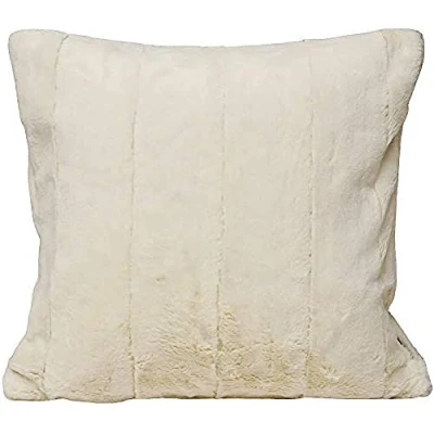 Image of Paoletti Empress Faux Fur Feather Filled Cushion Cream One Size