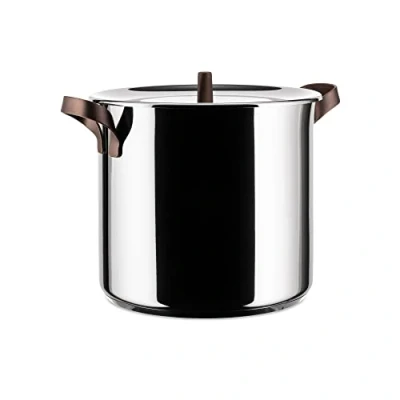 Image of Alessi Pu100/24 edo Design Stockpot, Handles in 18/10 Pvd Coating, Stainless Steel, Steel,Brown