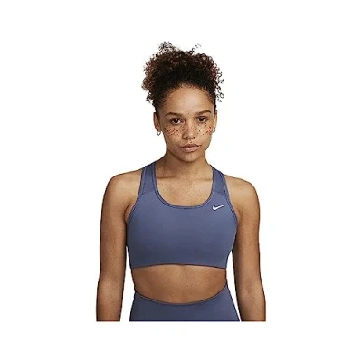 Image of NIKE Women&#039;s Df Swsh Nonpded Bra T Shirt, Diffused Blue/White, XL