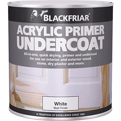 Image of Blackfriar BKFWAP500 Quick Drying Acrylic Primer Undercoat, 500 ml, White