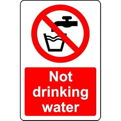 Image of Not Drinking Water Safety Sign 1mm Plastic (200mm x 150mm)