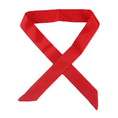 Image of B Hot 2Pcs Faux Silk Scarves Womens,Neck Head Scarf Fashion Bag Handbag Handle Ribbon Band Hair Red