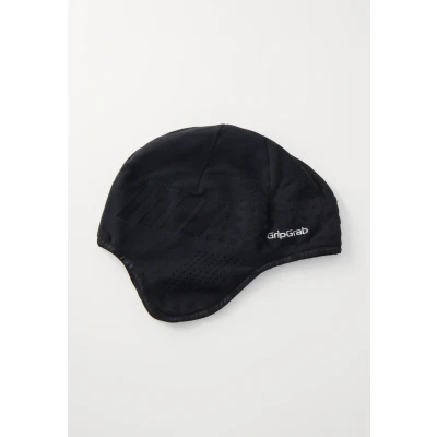 Image of GripGrab Aviator Windproof Deep Winter Under Helmet Cycling Skull Cap Thick Thermal Running Fleece Bicycle Hat Headwear Black