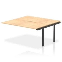Image of Evolve Plus 1600mm B2B Office Bench Desk Ext Kit Maple Top Black Frame