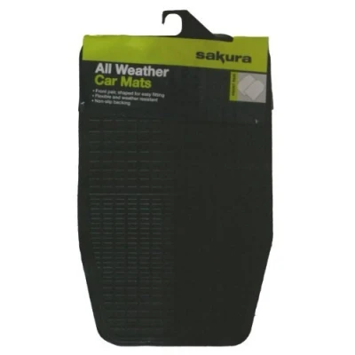 Image of Sakura SS3349 Pair Universal Front Rubber Mats , BLACK