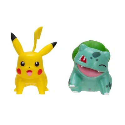 Image of Pokémon Battle Figure First Partner 2 Pack Inch Bulbasaur and Pikachu Figures with Authentic Details